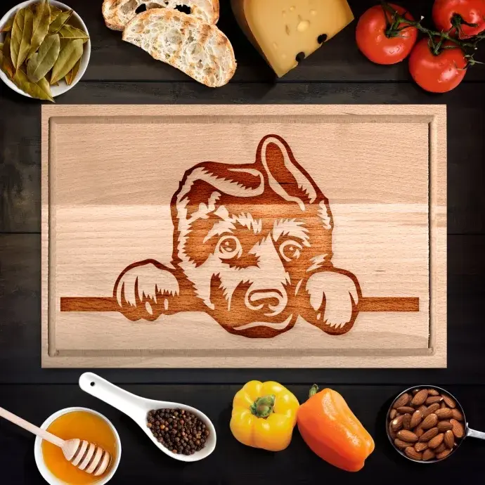 Németjuhász kiskutya vágódeszka - kicsi