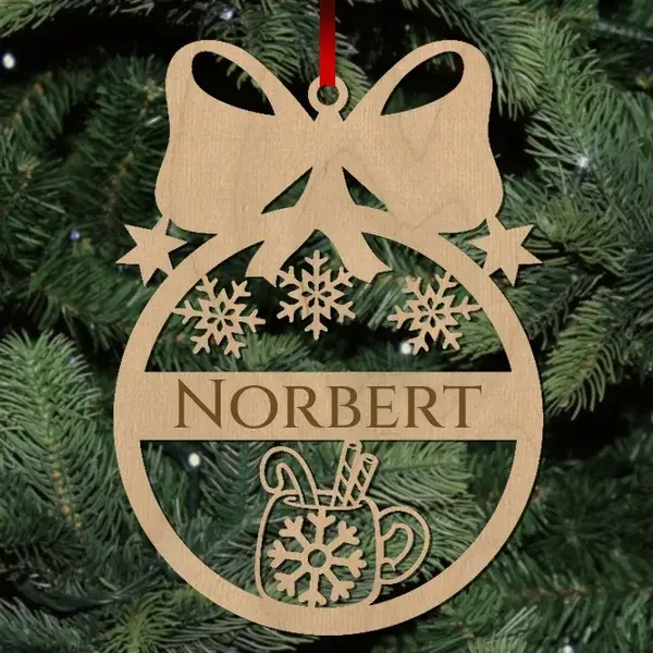 Fa karácsonyfadísz - Egyedi neves - Bögre