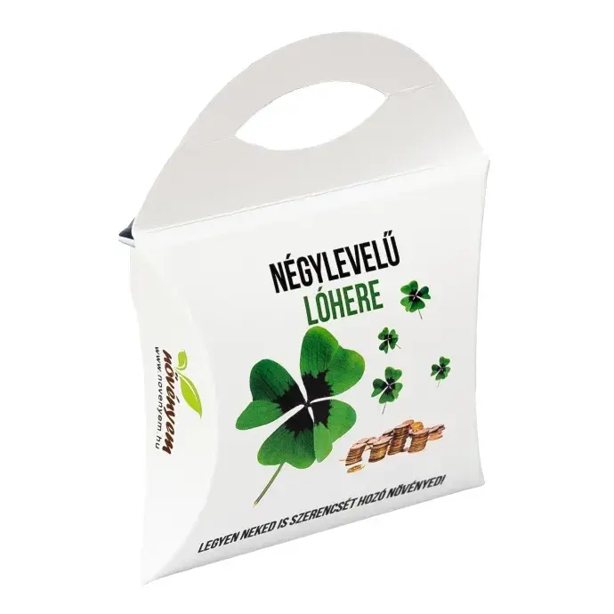 Szerencsehozó lóhere magok díszdobozban