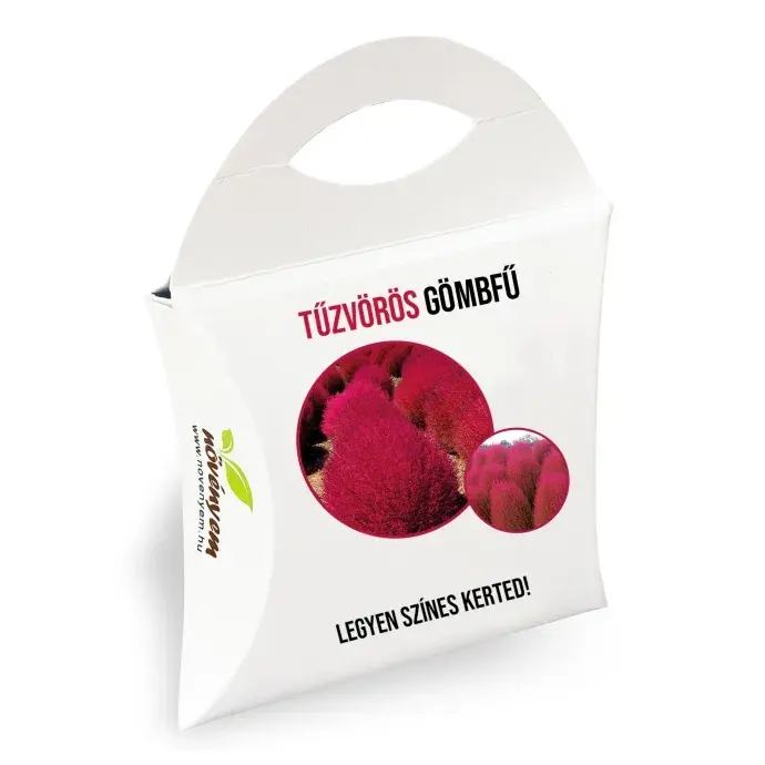Tűzvörös gombfű magok díszdobozban