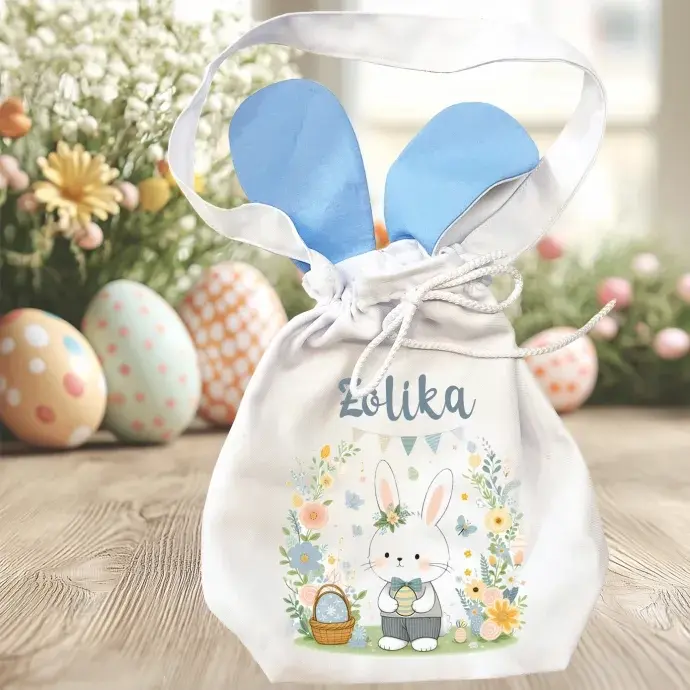 Húsvéti  nyuszifüles zsák - Fiú nyuszi