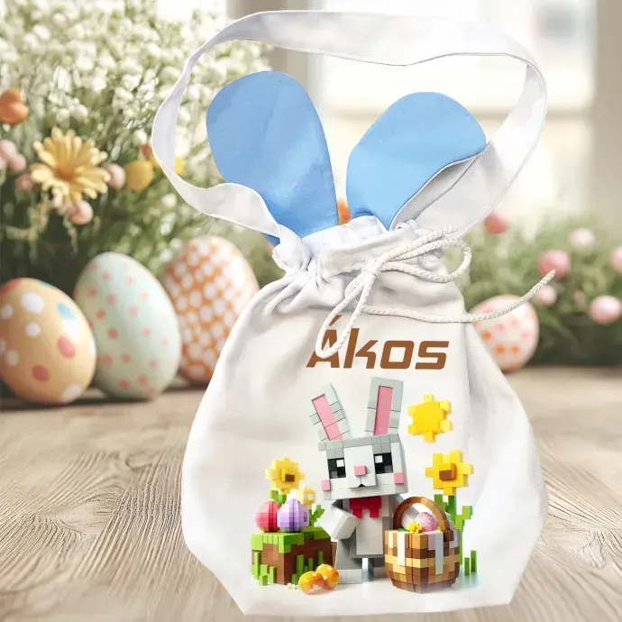 Húsvéti  nyuszifüles zsák - Kocka nyuszi Húsvéti  nyuszifüles zsák - Kocka nyuszi