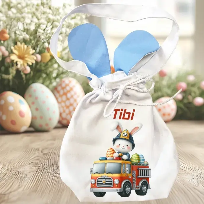 Húsvéti  nyuszifüles zsák - Tűzoltó  Húsvéti  nyuszifüles zsák - Tűzoltó