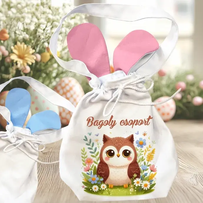 Húsvéti  nyuszifüles zsák Óvodás csoportnak - Bagoly csoport
