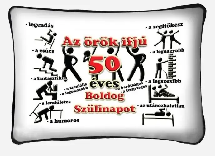Örök ifjú párna 50. születésnapra
