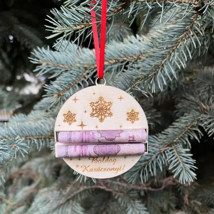 Pénztartós karácsonyfadísz - dupla