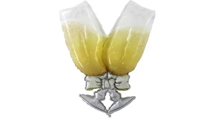 Pezsgőspoharak fólia lufi