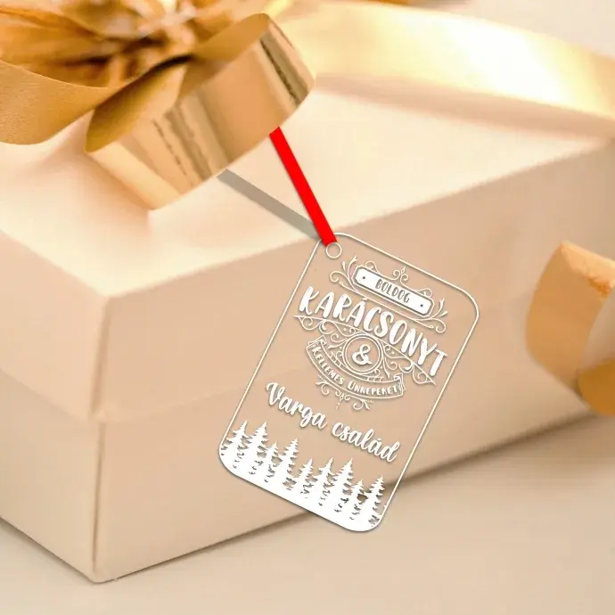 Plexi Ajándék kísérő kártya - Egyedi családi neves Plexi Ajándék kísérő kártya - Egyedi családi neves