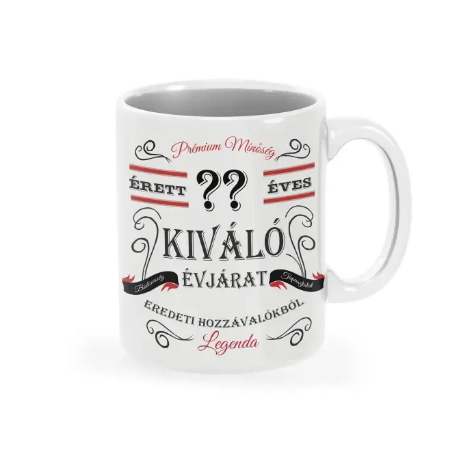 Bögre - Kiváló évjárat - egyedi évszám