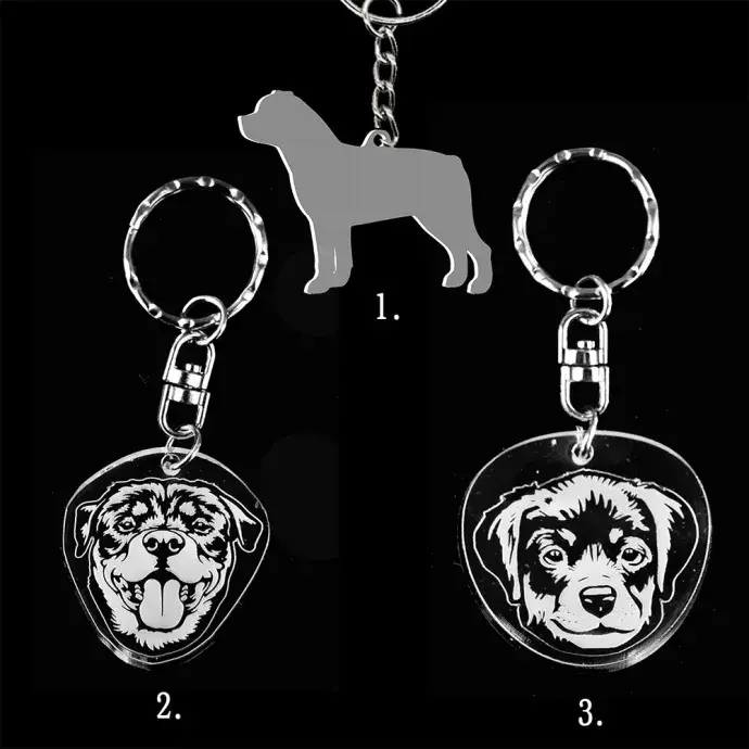 Plexi kulcstartó - Rottweiler kutya alak