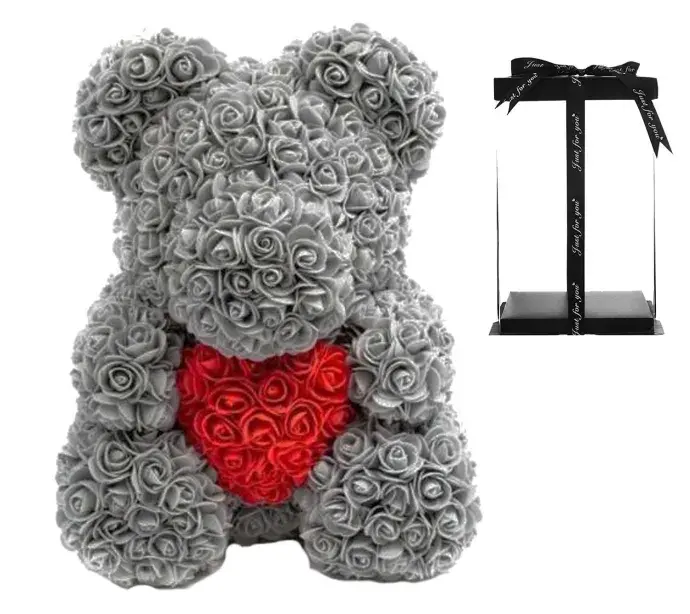 Rózsa maci - szürke - 40 cm Rózsa maci - szürke - 40 cm