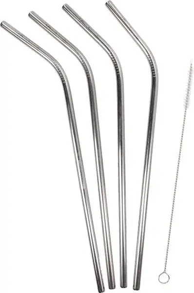 Fém szívószál készlet + ajándék tasak - hajlított Fém szívószál készlet + ajándék tasak - hajlított