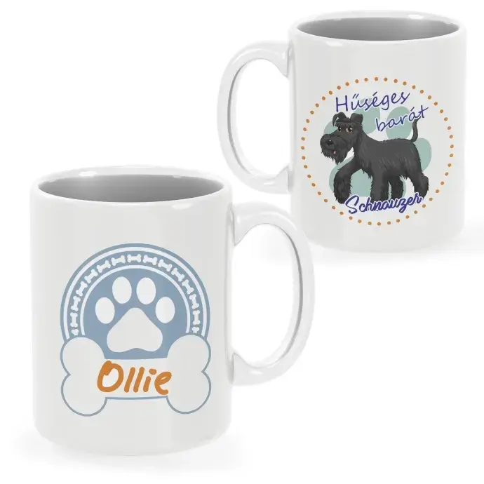 Schnauzer bögre egyedi névvel