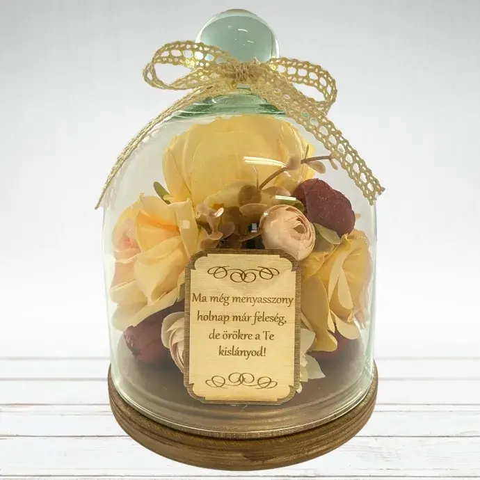 Selyemvirág üveg búrában - Vintage Selyemvirág üveg búrában - Vintage