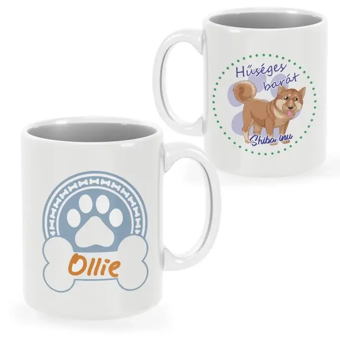 Shiba Inu bögre egyedi névvel