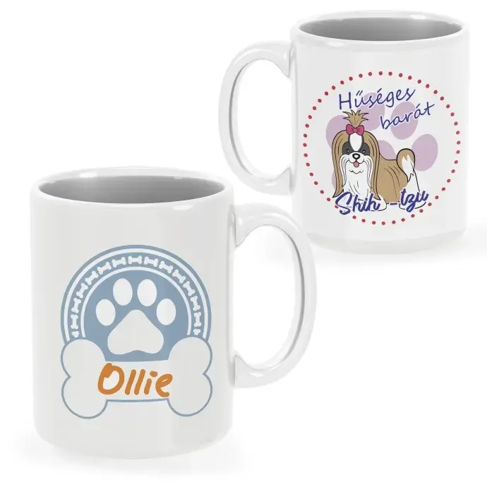 Shih tzu bögre egyedi névvel