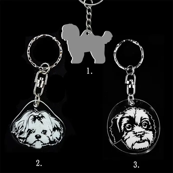 Plexi kulcstartó - Shih-tzu kutya alak
