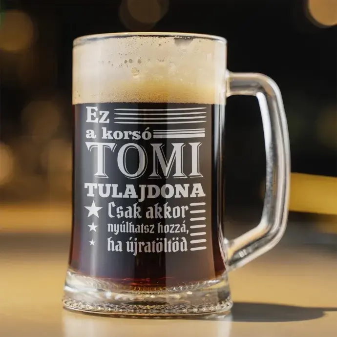 Söröskorsó - Újratöltő - egyedi névvel Söröskorsó - Újratöltő - egyedi névvel