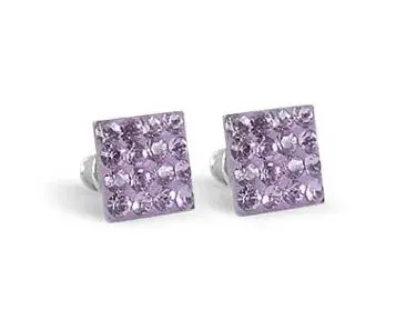 Swanis négyzet köves bedugós fülbevaló - halványlila Swanis négyzet köves bedugós fülbevaló - halványlila