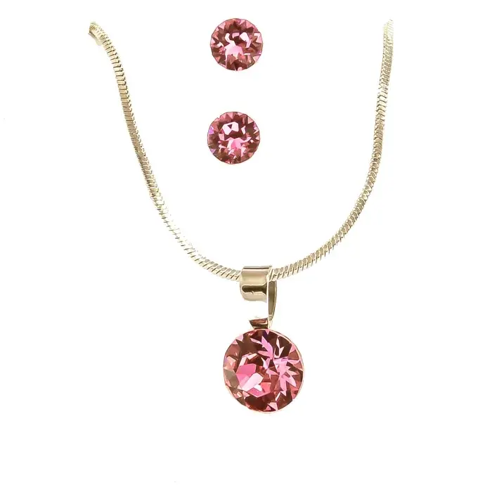 Swanis ékszerszett kör (10mm) medállal - rózsaszín + AJÁNDÉK díszdoboz Swanis ékszerszett kör (10mm) medállal - rózsaszín + AJÁNDÉK díszdoboz