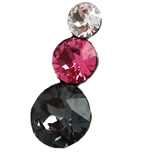 Swanis kristályos hóember bedugós fülbevaló 13 mm - 3 színű Swanis kristályos hóember bedugós fülbevaló 13 mm - 3 színű