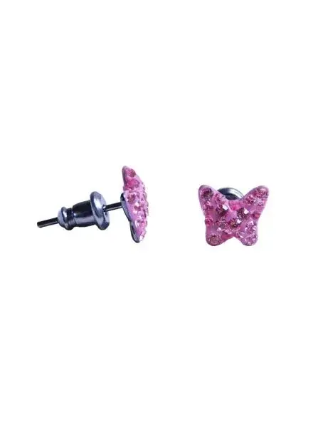 Swanis lepke köves bedugós fülbevaló - hamvas rózsaszín Swanis lepke köves bedugós fülbevaló - hamvas rózsaszín