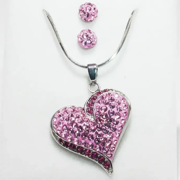 Swanis szív medál, fülbevaló szett - rózsaszín köves + AJÁNDÉK díszdoboz Swanis szív medál, fülbevaló szett - rózsaszín köves + AJÁNDÉK díszdoboz