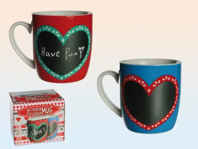 Szíves kerámia írható bögre