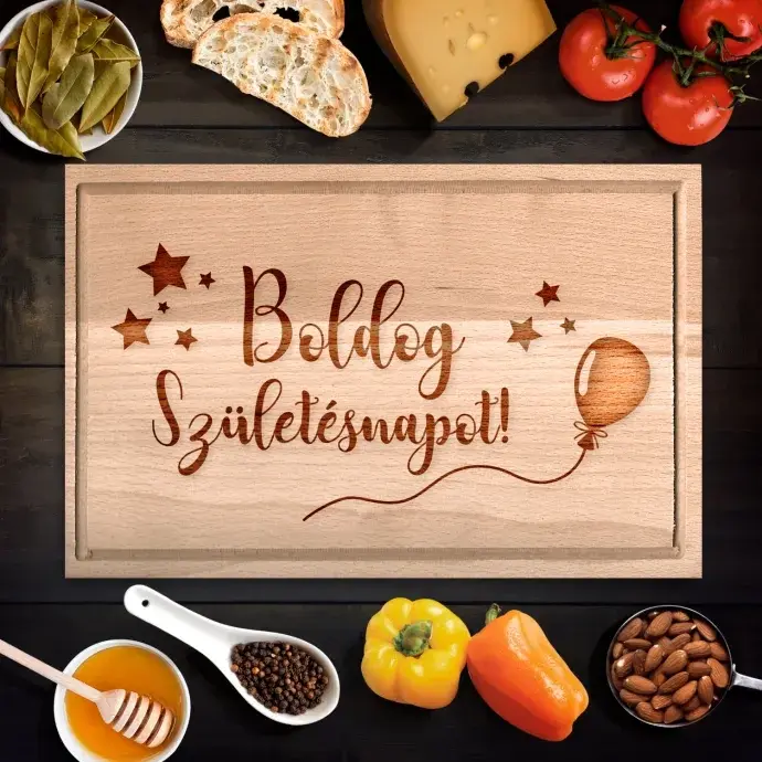 Születésnapi vágódeszka vidám felirattal - kicsi