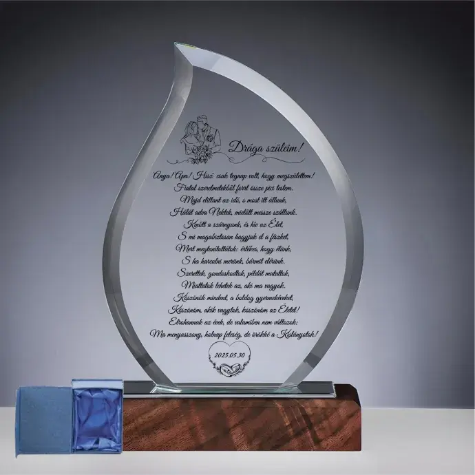 Csepp üveg díj - Szülőköszöntő Csepp üveg díj - Szülőköszöntő