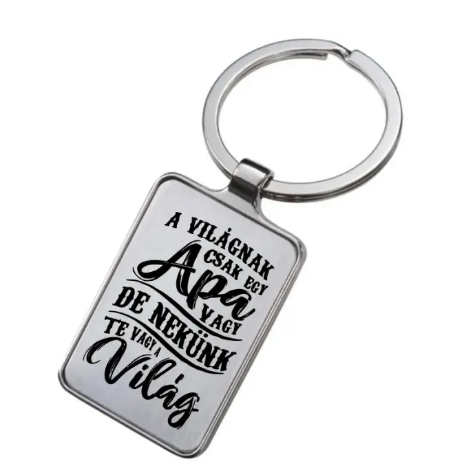 Gravírozott kulcstartó - Apa Te vagy a Világ