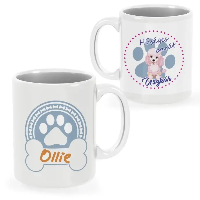 Uszkár bögre egyedi névvel