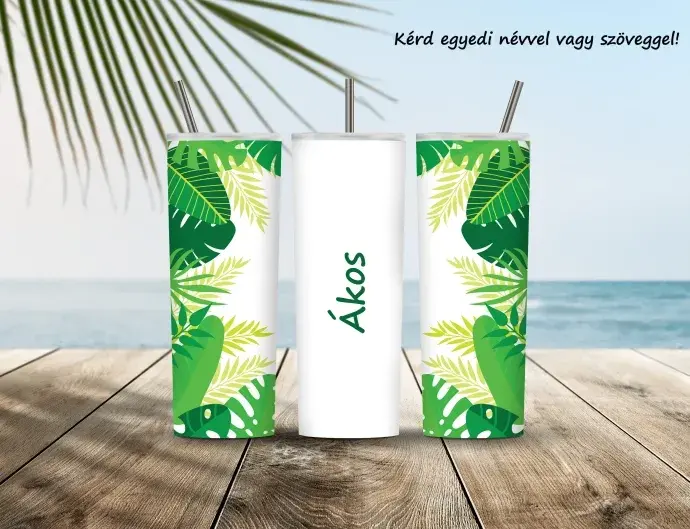 Úti termosz, Tumbler - Pálmalevél