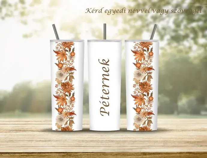 Úti termosz, Tumbler - Szárazvirág