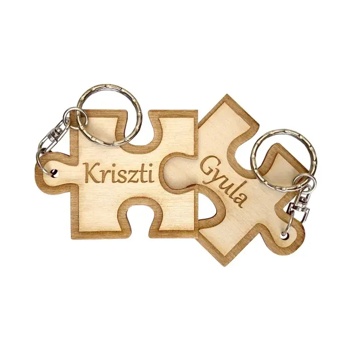Gravírozott kulcstartó - Összeillő puzzle darabok
