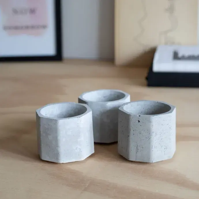 Mécsestartó - "Lumiére" - 3db-os - szürke