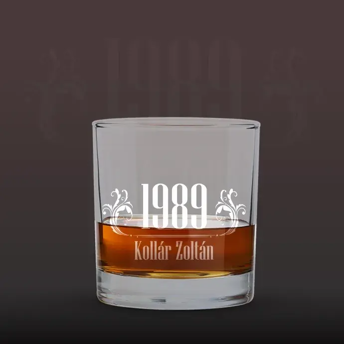 Whisky pohár egyedi névvel és évszámmal Whisky pohár egyedi névvel és évszámmal