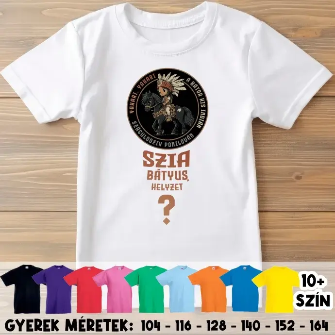 Gyerek póló - Yakari, helyzet - fekete póni Gyerek póló - Yakari, helyzet - fekete póni