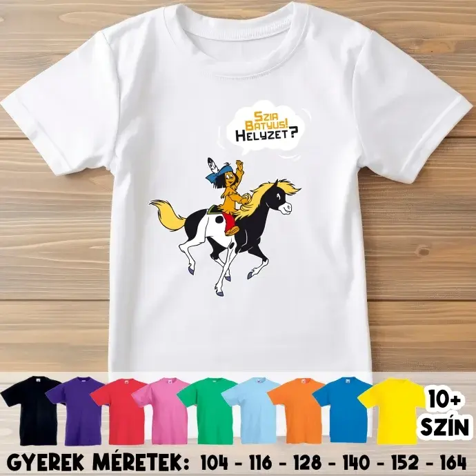 Gyerek póló - Yakari, szia bátyus helyzet pónilovon Gyerek póló - Yakari, szia bátyus helyzet pónilovon