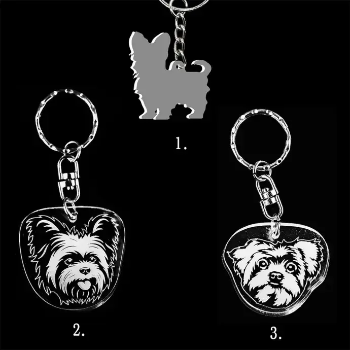 Plexi kulcstartó - Yorki kutya alak