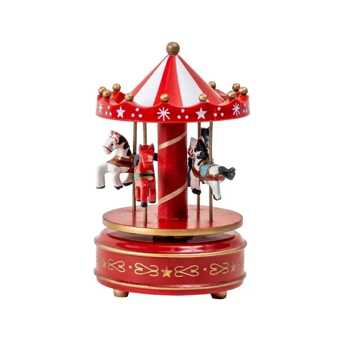 Zenélő körhinta - piros - 18cm