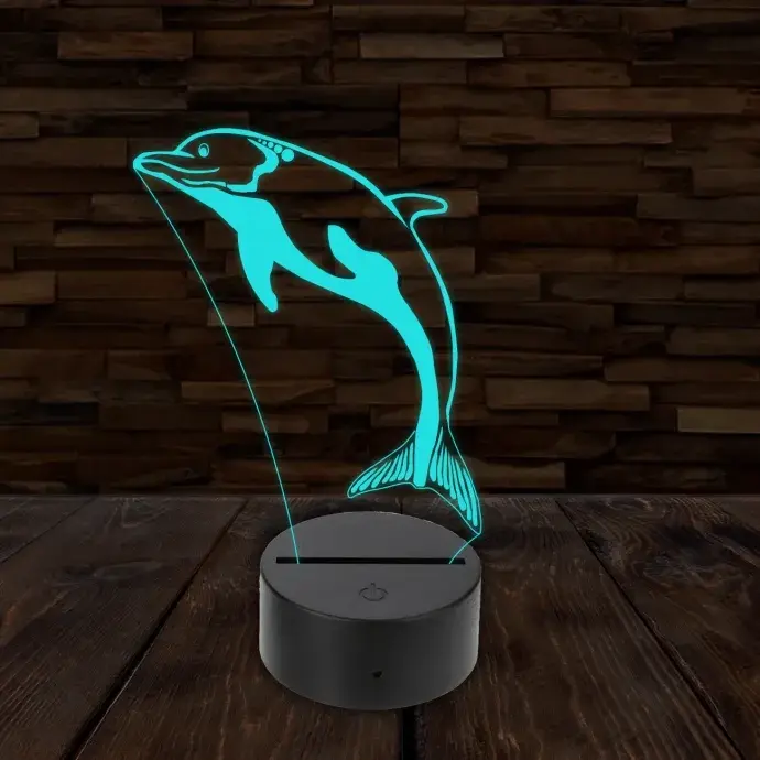 3D LED lámpa - Palackorrú delfin 3D LED lámpa - Palackorrú delfin