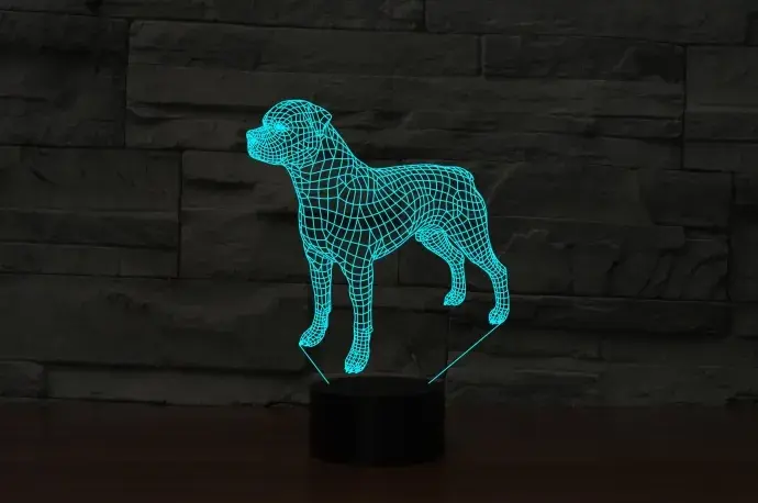 3D LED lámpa - Rottweiler