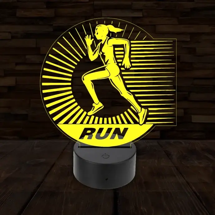 3D LED lámpa - Futó nő 3D LED lámpa - Futó nő