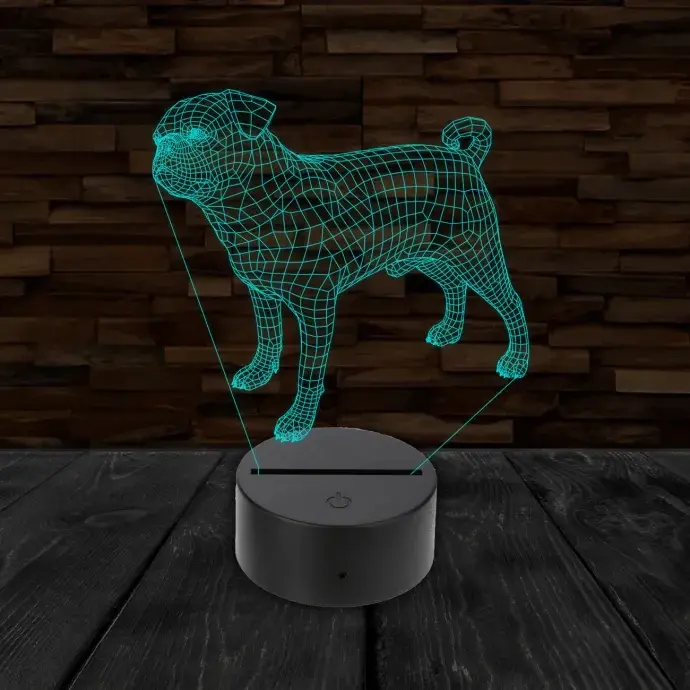 3D LED lámpa - Mopsz