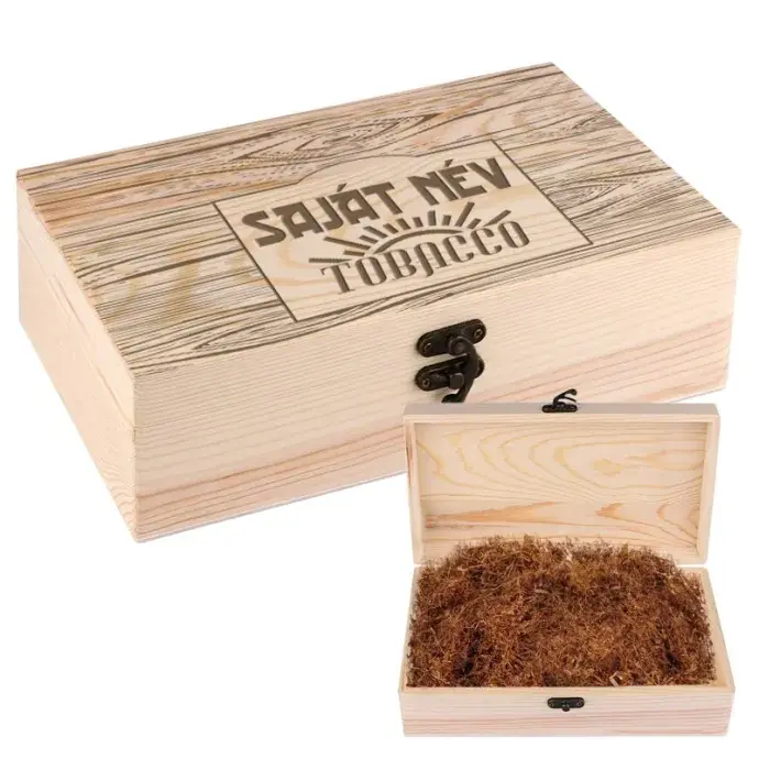 Dohánytartó fa doboz - egyedi névvel Dohánytartó fa doboz - egyedi névvel