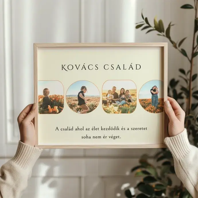 Fotó kollázs - Egyedi családnév Fotó kollázs - Egyedi családnév