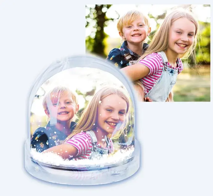 Hógömb egyedi fényképpel - hópehely Hógömb egyedi fényképpel - hópehely