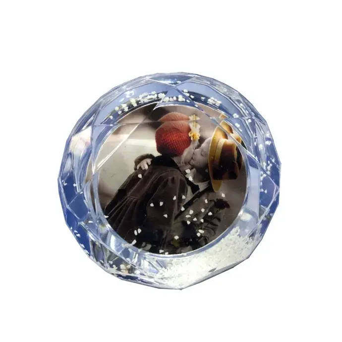 Hógömb egyedi fényképpel - gyémánt