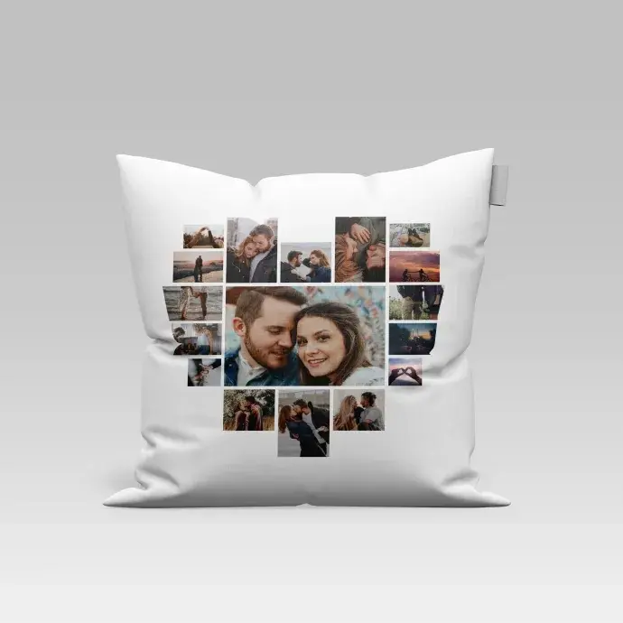 Párna - Szerelmes szív kollázs